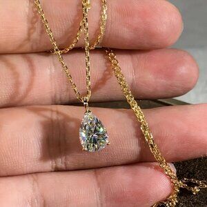 14K Gold Womens 1ct Solitaire Diamond Pendant Necklace 18" Ladies New Jewelry